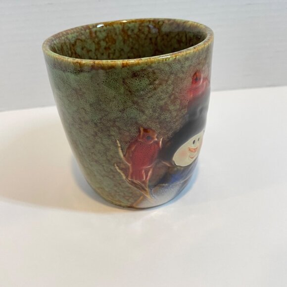 Burton and Burton Ceramic Mug with Snowman & Cardinals Design 12 Oz Green & Mult - Picture 5 of 9